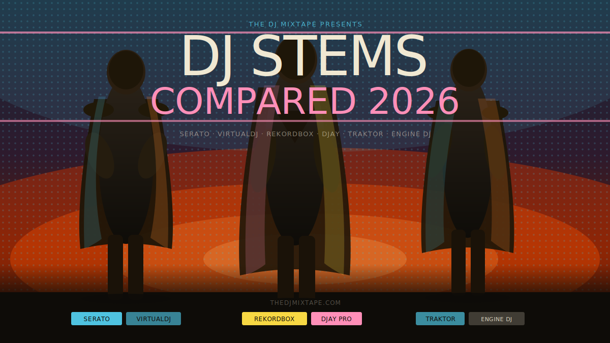 DJ Stems Compared 2026: Serato vs VirtualDJ vs rekordbox vs djay vs Traktor vs Engine DJ