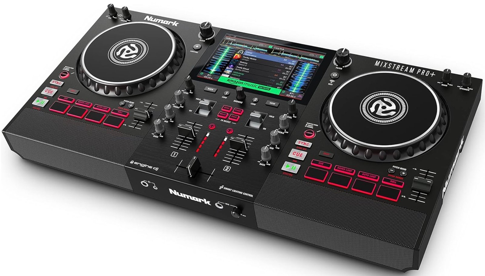 Numark Mixstream Pro+ budget standalone DJ controller, top view