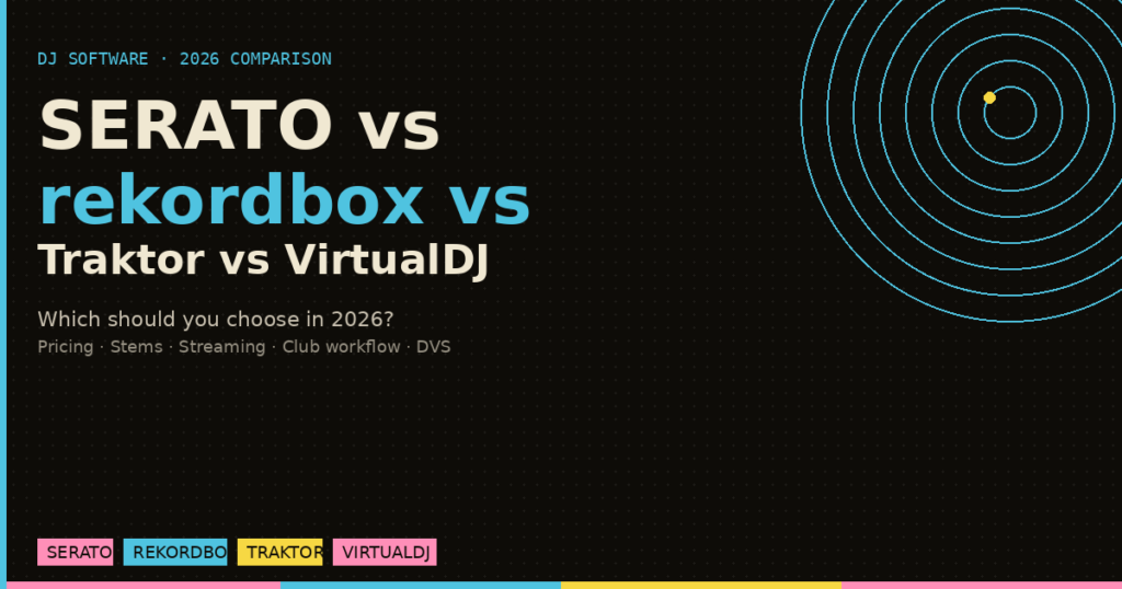 DJ Software Comparison 2026: Serato vs rekordbox vs Traktor