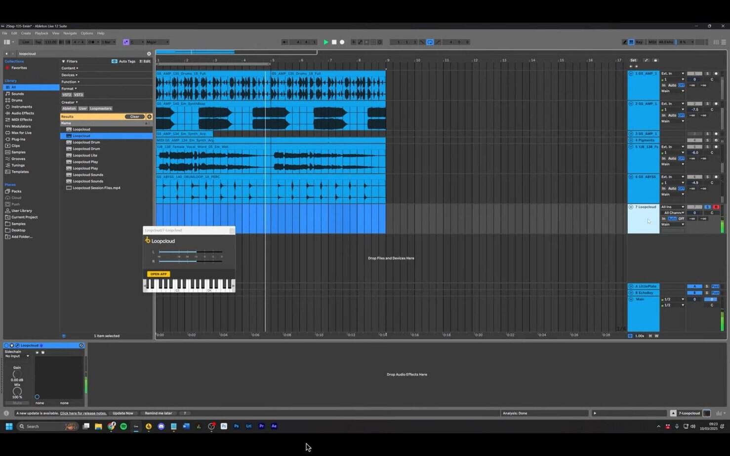Loopcloud syncing with a DAW