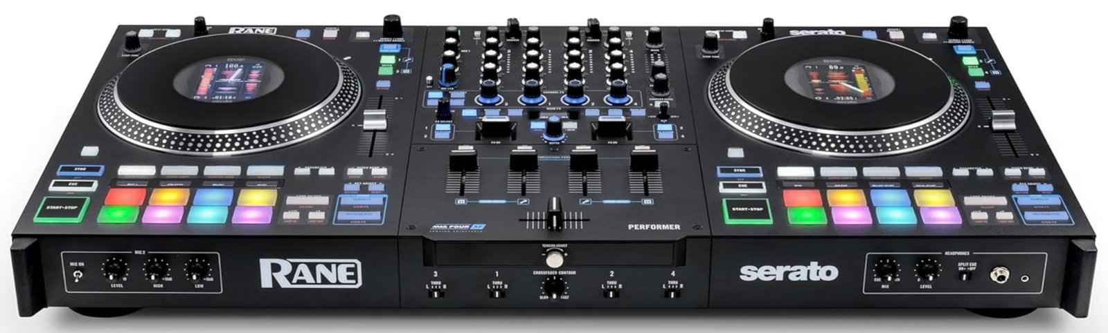 Rane Performer four-channel motorised Serato controller, front view