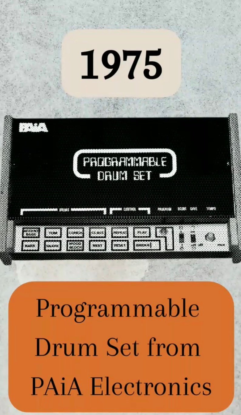 The PAiA Programmable Drum Set, a 1975 DIY-kit drum machine.