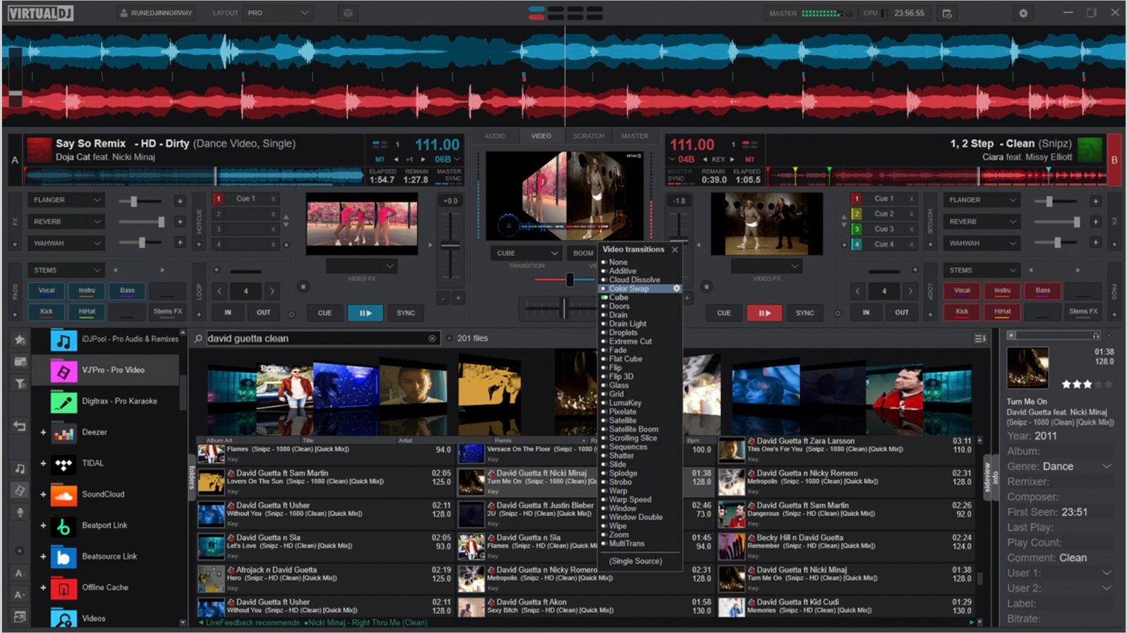 VirtualDJ 2026 video and karaoke output on screen